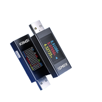Probador de carga USB Digital, medidor de voltaje monofásico de 6.5A de alta precisión, compatible con carga de alta corriente de teléfono móvil, 2 unidades