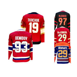 Maillots <span class=keywords><strong>de</strong></span> <span class=keywords><strong>hockey</strong></span> sur glace pour jeunes cousus en gros 19 Tkachuk 97 McDavid 93 Demidov 34 Matthews 97 Kaprizov 98 Bedard 14 Suzuki - Product Image 6