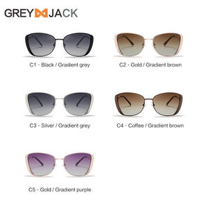 Gafas de Sol Cat Eye para Mujer, Color Gris Jack, Montura Metálica, Lentes TAC con Protección UV400, Gafas de Sol Negras de Moda - Product Image 3