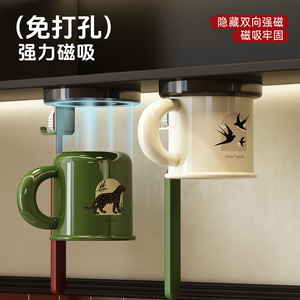 Magnetic Toothbrush Cup Holder Suction Mounted Triple Set For Bathroom Storage With Inverted Design - Product Image 4