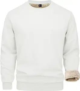 Erkekler için polar kazak sıcak Polyester astar Lining tişörtü sıcaklık tutmak rahat ağır kalın iç çamaşırı kış giyim