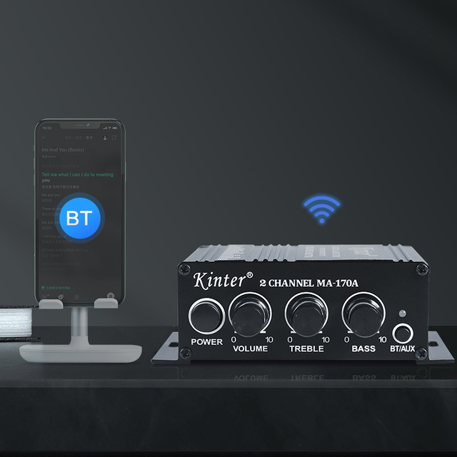 BT 5.0 Audio Amp Dual Channel Hi-fi Power Amplifier Car Amplificador Home Power Mini Amplifiers