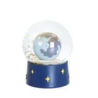 Custom Made Bola Salju Dunia Air, Glitter Bola Kaca, 3D Bumi Planet
