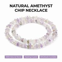 Collar de cuentas de amatista africana chapado en plata de ley al por mayor, de 5mm-8mm, regalo espiritual de sanación |   Ametista Cruda Sin Cortar