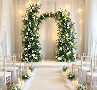 Arche de fleurs artificielles en soie blanche 5D de luxe, décoration romantique pour cérémonie de mariage, photomaton, fête