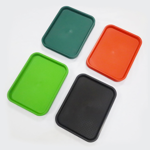 Bandeja de servicio de comida rápida rectangular naranja duradera de 14 pulgadas Bandeja de plástico PP elegante y duradera - Product Image 4