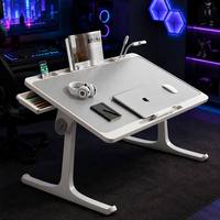 Bureau de lit pliable robuste pour ordinateur portable, support d'ordinateur réglable en hauteur, table portable avec tiroir pour adultes et étudiants