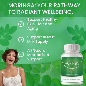 Capsules de Moringa, Poudre de feuilles de Moringa pure, Antioxydants, Métabolisme énergétique et soutien immunitaire - Product Image 3