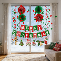 608396 PARTYMAKER Weihnachts-Papierset Rot Grün Weiß Bogenform Partydekoration Frohe Weihnachten Banner Innenbereich Feiertagsdekoration
