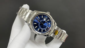 Lancement de produit phare 2026 - Montre homme haut de gamme - Boîtier blanc, cadran bleu, 42 mm - Qualité supérieure - Montre mécanique - Product Image 2