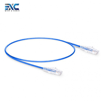 Kabel EXC Slim Cat6/5e 28AWG Super Slim Cat6a Patch Cord Utp 1M 2M Kabel Tipis Cat6/5e Ultra Tipis untuk Koneksi