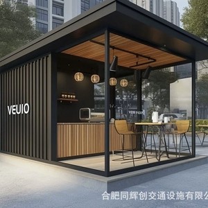 บ้านคอนเทนเนอร์ทรงสี่เหลี่ยมทันสมัยสำหรับใช้เป็นร้านค้าหรือพื้นที่เชิงพาณิชย์แบบบ้านสำเร็จรูป - Product Image 5