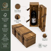 Boîte à spiritueux en bois massif écologique de qualité supérieure avec logo personnalisé, finition en bois naturel, étui de rangement pour spiritueux, cadeau d'entreprise professionnel