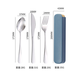 Juego de vajilla portátil <span class=keywords><strong>para</strong></span> Picnic y Camping de acero inoxidable 304, <span class=keywords><strong>cubiertos</strong></span> de viaje con <span class=keywords><strong>estuche</strong></span> de plástico, juego de <span class=keywords><strong>cubiertos</strong></span>, <span class=keywords><strong>estuche</strong></span> portátil reutilizable - Product Image 6