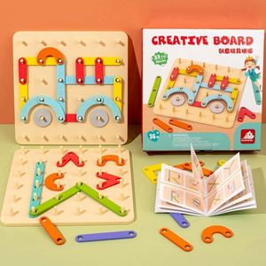 Geometrical Figures Shape Color Pegboard Sorter Set Montessori <b>Puzzle</b> Creative Board With Pattern Cards - Product Image 2