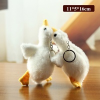 Mignon Pendentif en peluche grande oie blanche transfrontalier, style dessin animé, inspiré de la célèbre oie mijotée du nord-est, jouet poupée, décoration de sac, Polyester PP