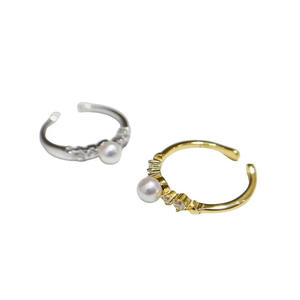 10776 Anillo de Plata de Ley para Manualidades, S925 con Cuentas Redondas de 7-9 mm, Soporte para Joyería de Oro, Soporte Vacío para Anillos - Product Image 5