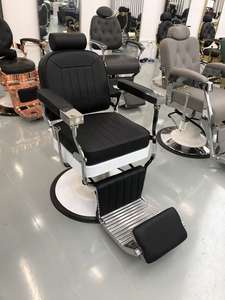 Chaise de barbier Siman moderne en cuir synthétique, inclinable, robuste, hydraulique, durable, rotation à 360 degrés, réglable en hauteur, pour école - Product Image 4