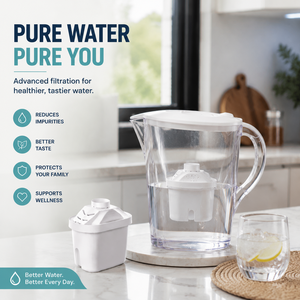 Advanced Water Filter Cartridge Replacement for Home <b>Kitchen</b> Pitcher Activated Carbon Filtration System - Product Image 1