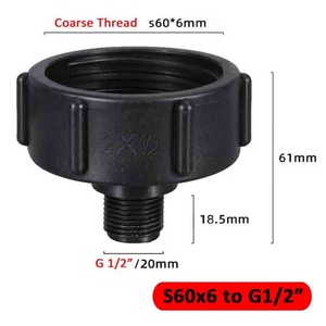 Adaptateur mâle en plastique S60 X 6 vers G1/2" pour vidange de réservoir d'eau, eau de pluie, robinet IBC, vanne de citerne à eau, convertisseur pour bac à eau - Product Image 3