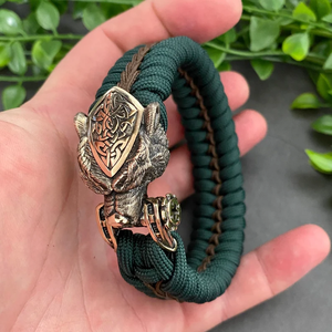 2026 Pulseira Masculina Pulseras De Hombre Erkek Bileklik Vikin Drachen-Verschluss Bronze-Perlen Herren Paracord Drachen-Armband für Männer - Product Image 5