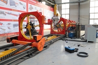 Torno CNC programable de grado industrial para jaulas de varillas de soldadura automática, máquina de conformado de rollos con pantalla táctil de 380 V para línea de procesamiento de metales