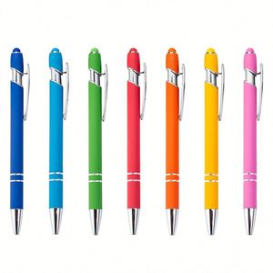 Multifunctional 2 in 1 Ball Soft Touch Screen Logo Engraved Lasered Metal <b>Stylus</b> <b>Pen</b> - Product Image 3