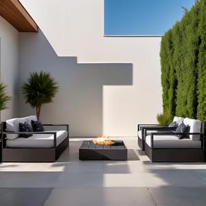 Muebles de patio de diseño moderno, sillón de aluminio de lujo de <span class=keywords><strong>Marbella</strong></span>, sofá de aluminio con recubrimiento en polvo para exteriores - Product Image 1