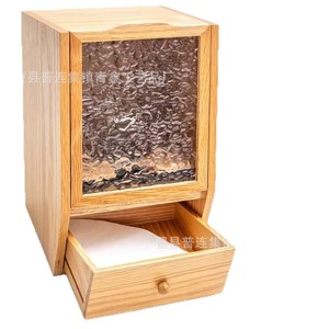 Wooden Coffee Filter Storage Box With <b>Drawers</b> 6L Capacity For Tea Room Desktop Use - Product Image 5