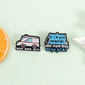 Broches en émail Boo Boo Bus Ambulance, amusantes, pour ambulanciers, avec stéthoscope médical, badges de revers, bijoux en gros - Product Image 2