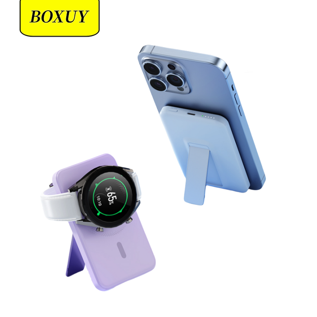 Mini Magnetic Wireless 15W With Stand Portable Charger 22.5W PD Fast Charging Battery Pack Power Bank 5000mAh for Apple Watch
