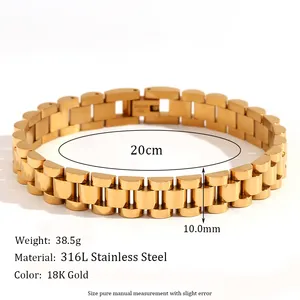 Bracelets en acier inoxydable de style tendance pour montres, inspirés des célébrités d'Internet, vente en gros - Product Image 2