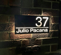 Plaque d'adresse personnalisée en acrylique éclairée, numéro de maison, enseigne de porte, néon LED AC, étanche IP65, pour écoles