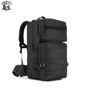 Sac à dos tactique Molle 55L pour sports de plein air, noir, imperméable, sac d'assaut en nylon, sac à dos de randonnée - Product Image 1