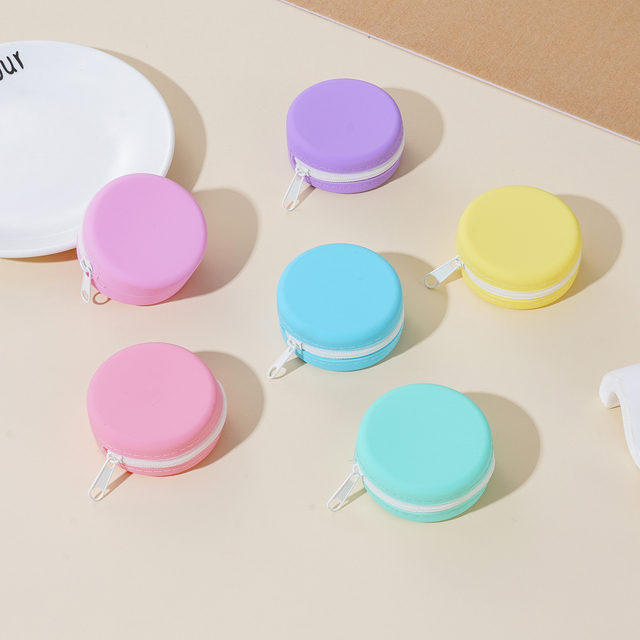 Silicone Zipper Fashion DIY Mini Cosmetic Bag Keychain Storage and Punching Bag for Coin Purse & Cases
