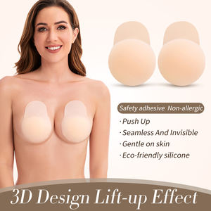 Soulevez les couvre-mamelons autocollants réutilisables <span class=keywords><strong>adhésif</strong></span> collant Silicone mamelon Pasties soutiens-<span class=keywords><strong>gorge</strong></span> pour femmes pétales de poitrine avec étui de voyage - Product Image 2