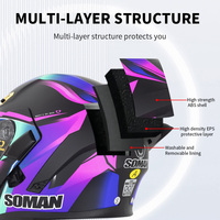 Casco de Motocicleta Integral con Certificación DOT, Doble Lente Abatible, Casco de Motocross con Visera Doble, Modular, para Adultos, Hombres, Cascos Para Motos