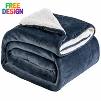 50"x60" Superweicher Günstiger Maßgefertigter Großhandels-Wendefleece aus Polyester Plüsch Sherpa Flanell Vier Jahreszeiten 400gsm Kariertes Bett- und Sofatuch