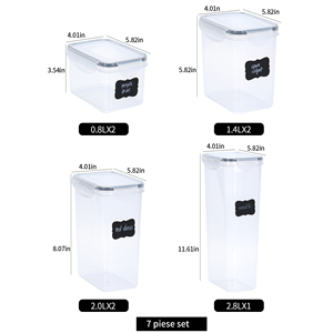 Haogle, venta al por mayor, cocina duradera, 7 piezas, sin BPA, herméticos, apilables, contenedores de alimentos secos, contenedor de almacenamiento de alimentos con tapa - Product Image 6