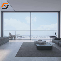 Porte coulissante en verre en aluminium imperméable et coupe-vent de style moderne de luxe GS pour patio extérieur