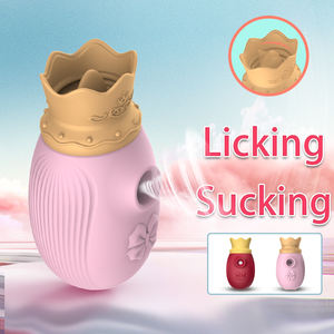 Vibrador en Forma de Corona para Mujer, Estimulador de Lengua, Color Rosa, Estimulador de Pezones, Clítoris y Succión, Juguete Sexual para Adultos - Product Image 3