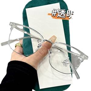 Monture de lunettes optiques demi-cerclées Tr90 31151, protection anti-lumière bleue, unisexe, taille moyenne, verres PC, forme quadrilatère - Product Image 1