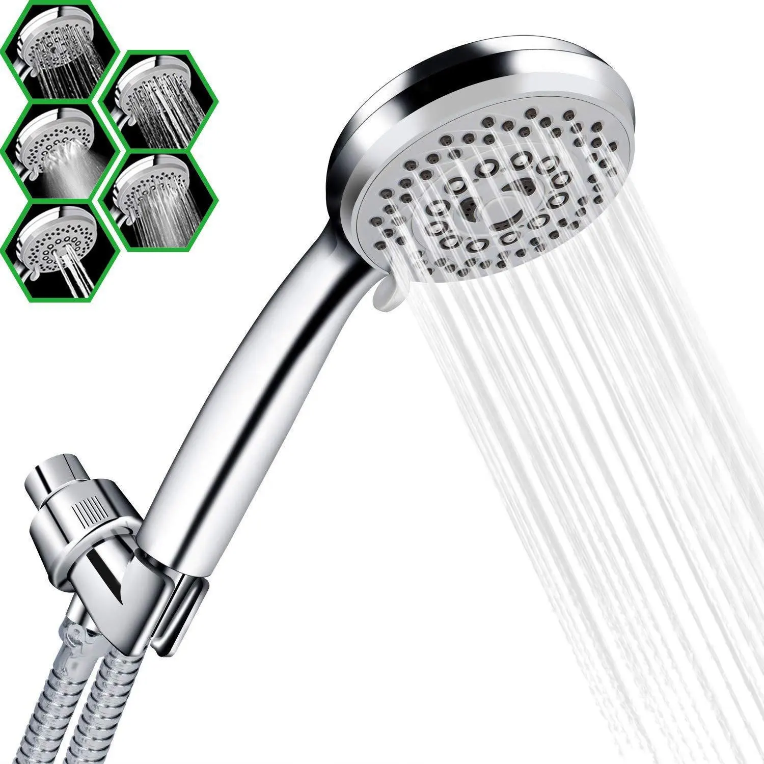 Top Fashion Massage Abs Hand Held 5 Settings Curved Adjustable Rain Fall Shower Head