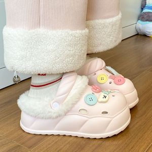 Chaussons d'hiver classiques à bout fermé, antidérapants, à semelle souple, respirants, anti-odeurs, avec dessus et doublure en coton chaud, semelle en caoutchouc, pour usage domestique - Product Image 5