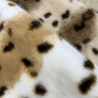 Fourrure synthétique longue en peluche imitant la fourrure de renard et de lynx, imprimé léopard