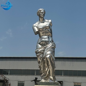 Statuetta Angelo Venere con Braccio Spezzato in Acciaio Inossidabile Lucidato a Specchio, Scultura Moderna e Tradizionale - Product Image 1