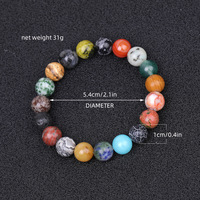 Réglable 8mm 10mm 12mm Planètes Espace Étoile Bracelet Perlé Pierre Naturelle Tissé Solaire Bracelets pour Femmes Accessoire De Mode