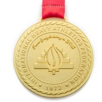 Médaille de football en métal personnalisée en usine avec plaque en émail ou en acrylique