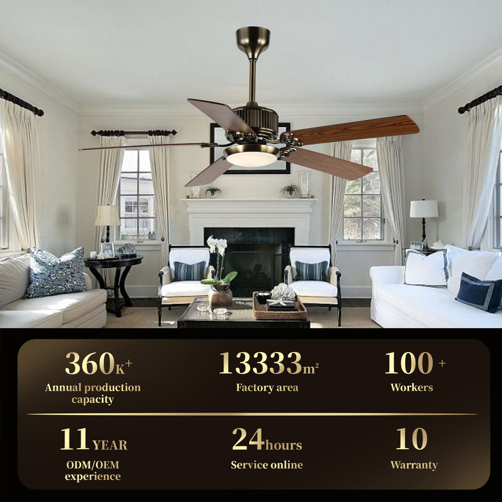 Luxury Dining Living Room 56 Inch LED Glass Decorative Light Lamp Remote Control Dimmable 5 Blades Lower Energy Ceiling Fan