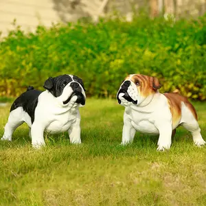 Handgemachte Harz Garten Bulldogge Tier Statuen Große Hund Statue Indoor Outdoor Dekor Harz Hund Figur